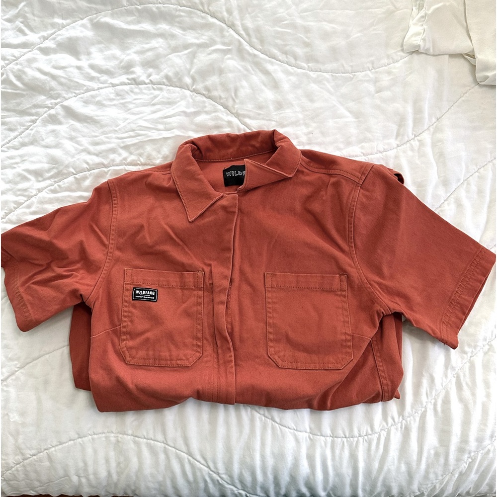 Wildfang: Orange Shortsleeved Jumpsuit M